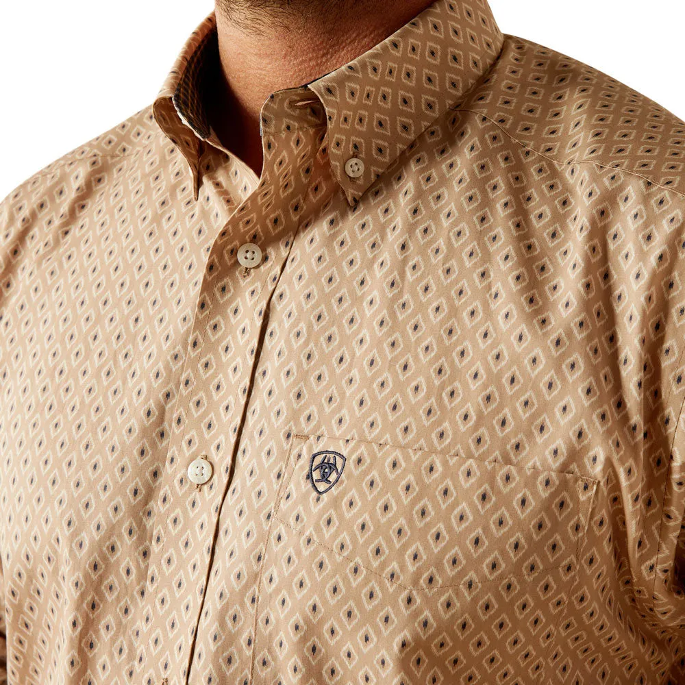10053909 Ariat Men's Wrinkle Free Frazier Classic Fit Long Sleeve Button Down Shirt - Tan