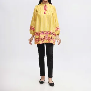 1PC- Schiflli Embroidered Flannel Top PW3249