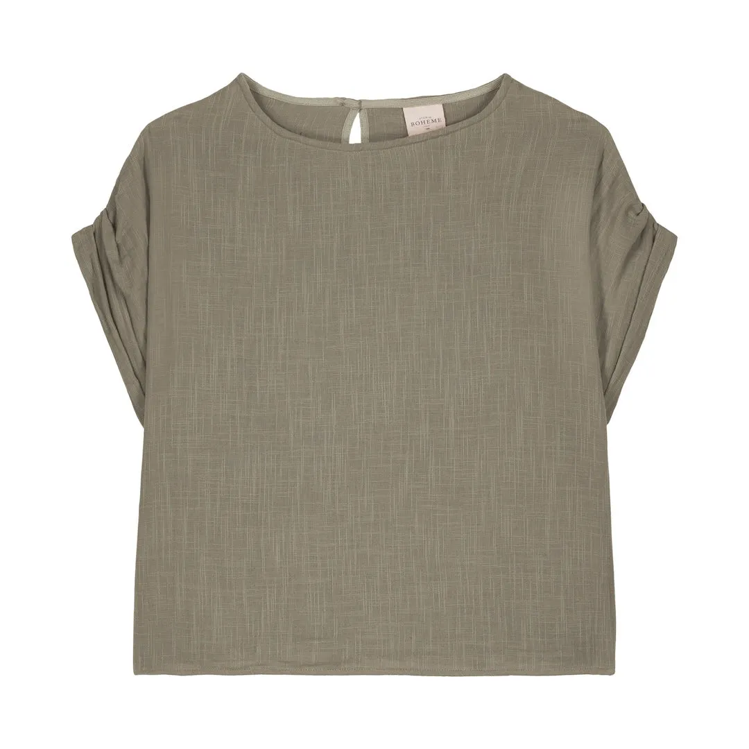 ADULT Bio Baumwoll Musselin Shirt "Praslin Sauge", M & L