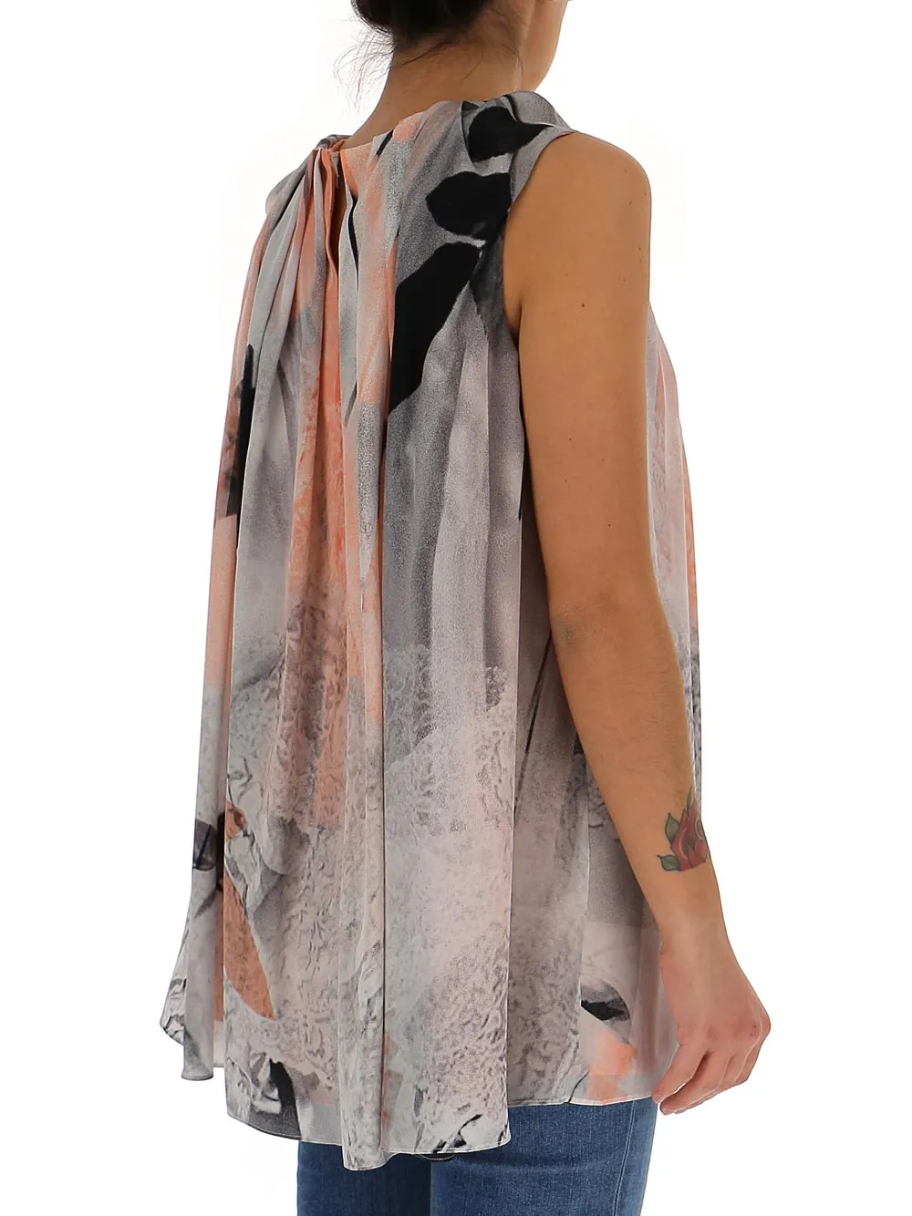 Alexander McQueen Gathered Neckline Sleeveless Blouse