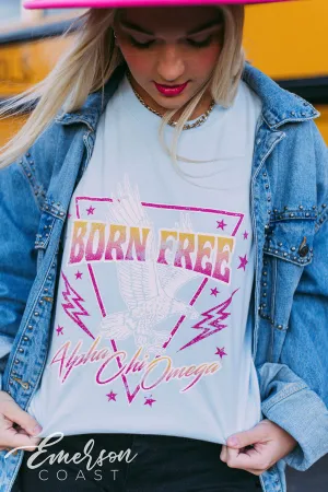 Alpha Chi Omega Born Free Graphic LS Tee