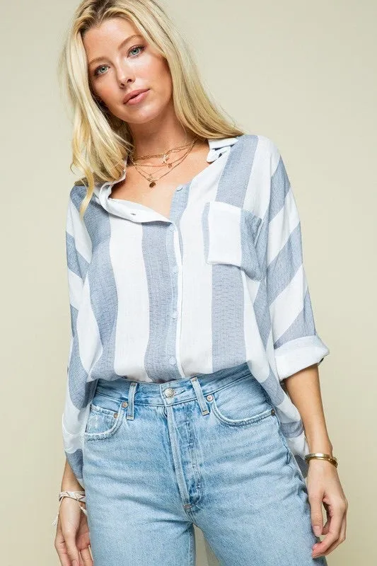 Ana Striped Boyfriend Shirt