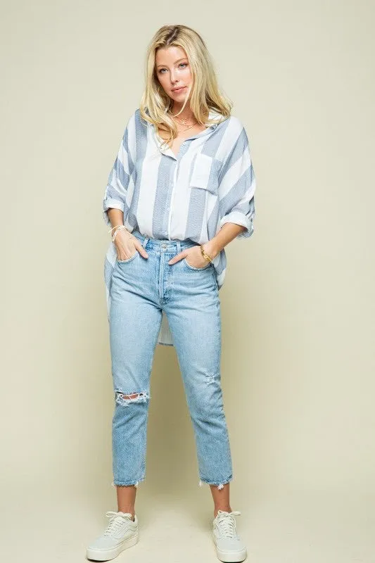 Ana Striped Boyfriend Shirt