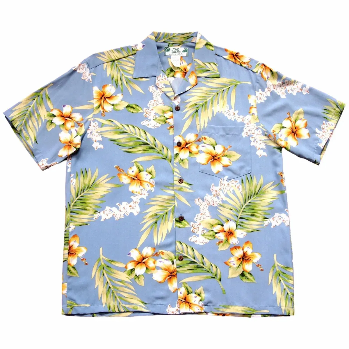 atoll blue hawaiian rayon shirt