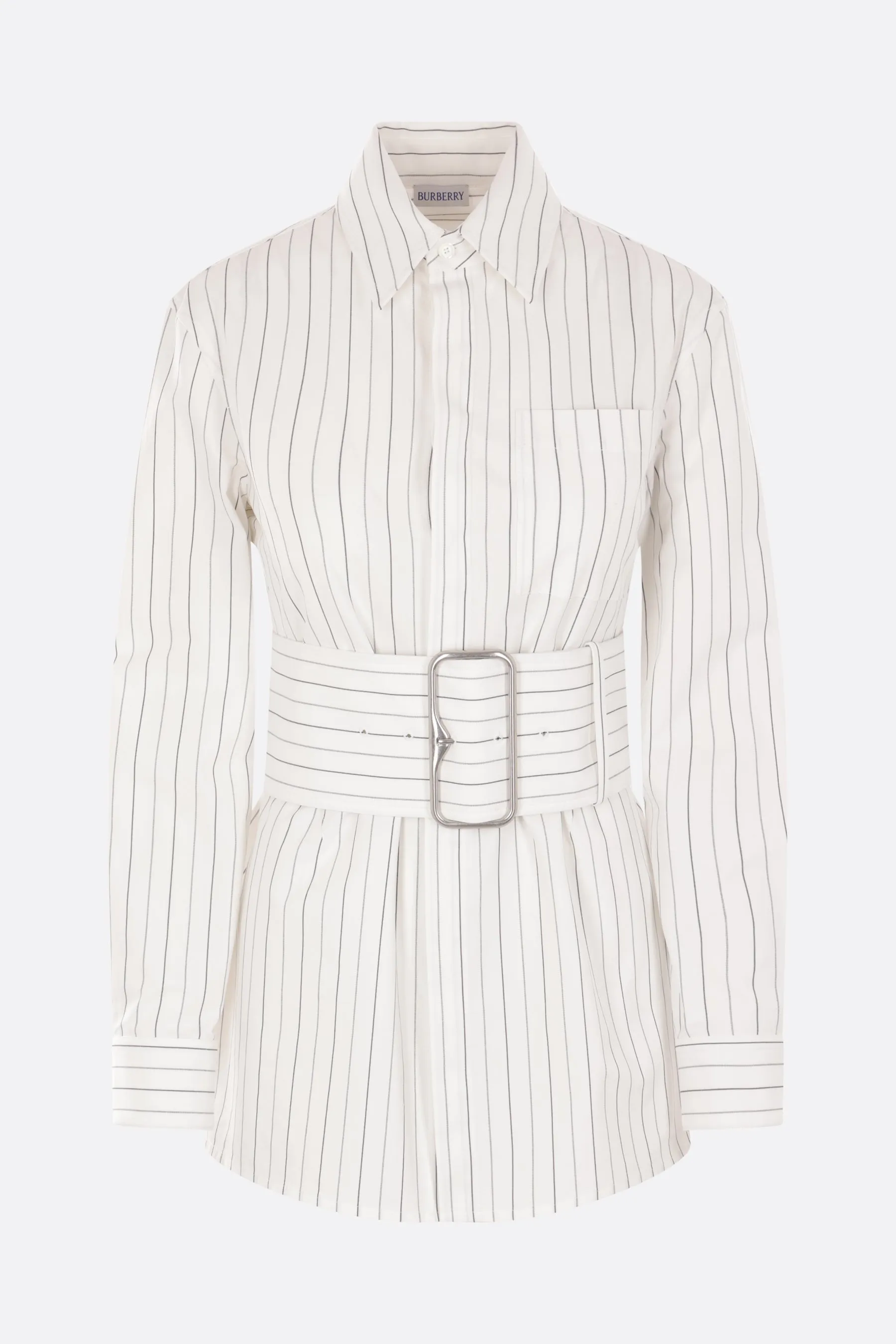 B-Buckle Striped Cotton Shirt