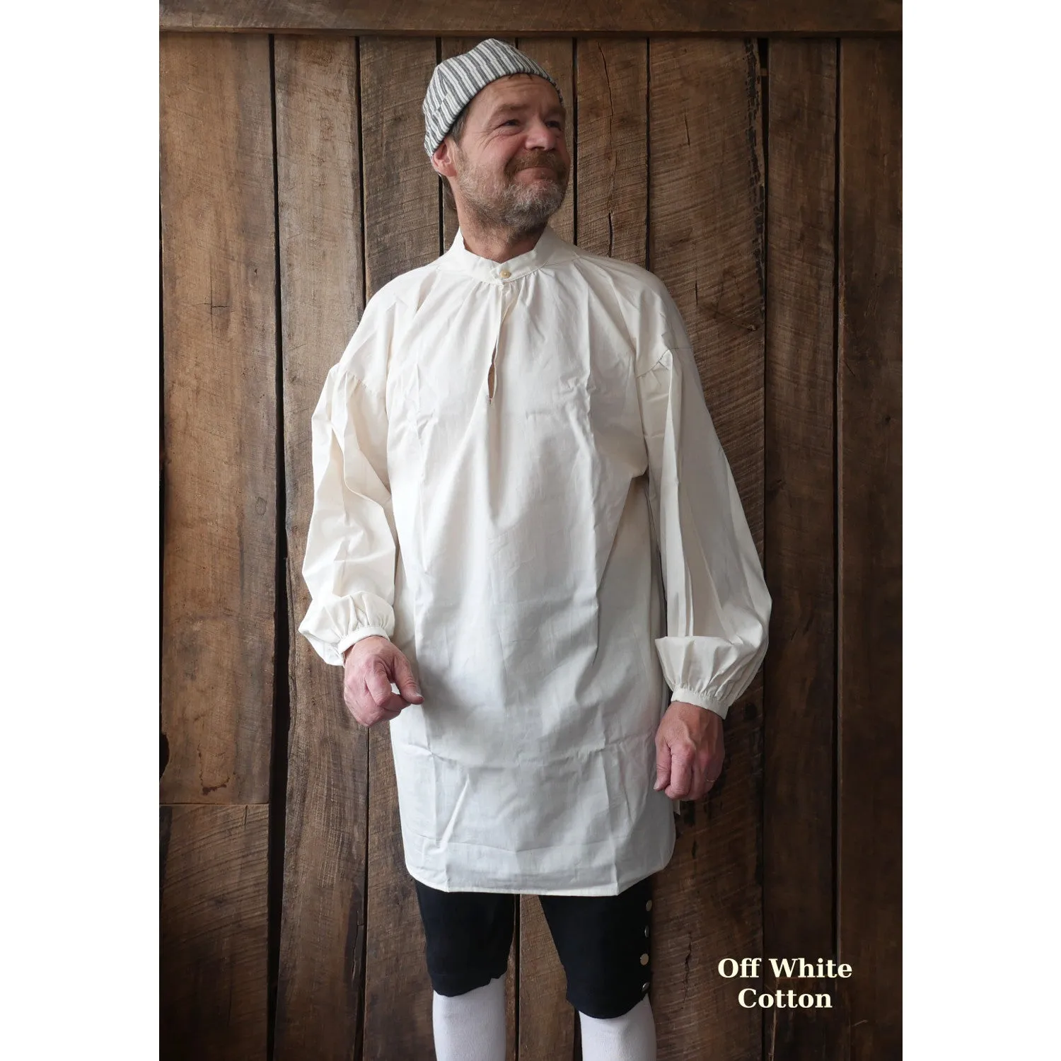 Banded Collar Shirt in Cotton