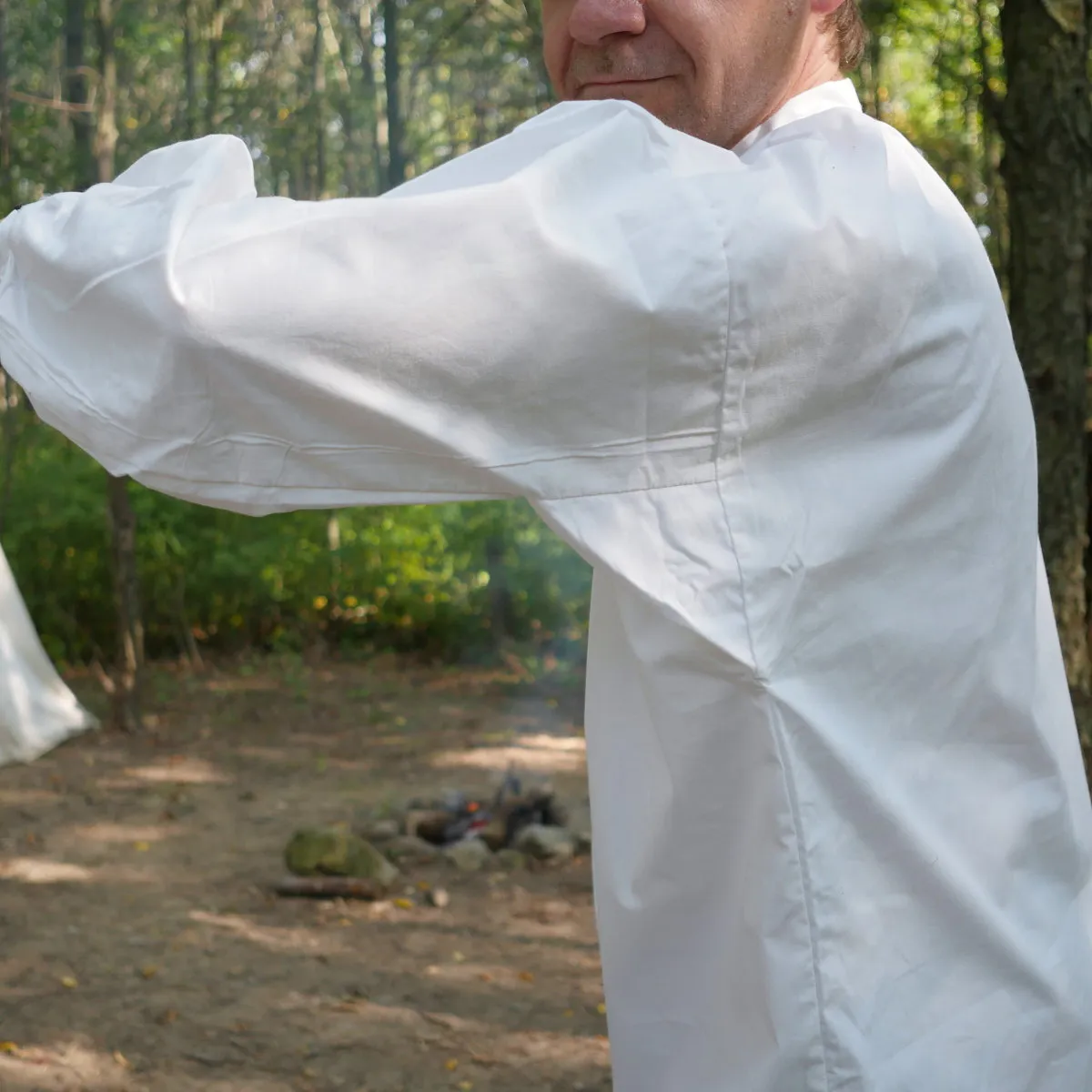 Banded Collar Shirt in Cotton