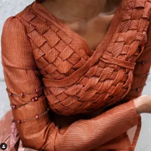 Bell Sleeve Organza Crinkle Blouse