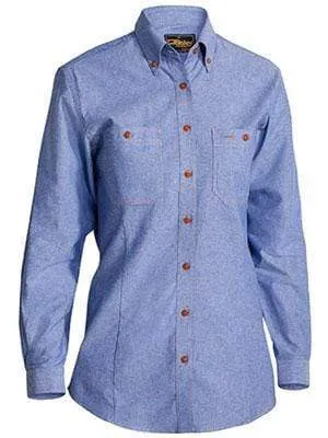 Bisley Workwear Women's Long Sleeve Chambray Shirt B76407L