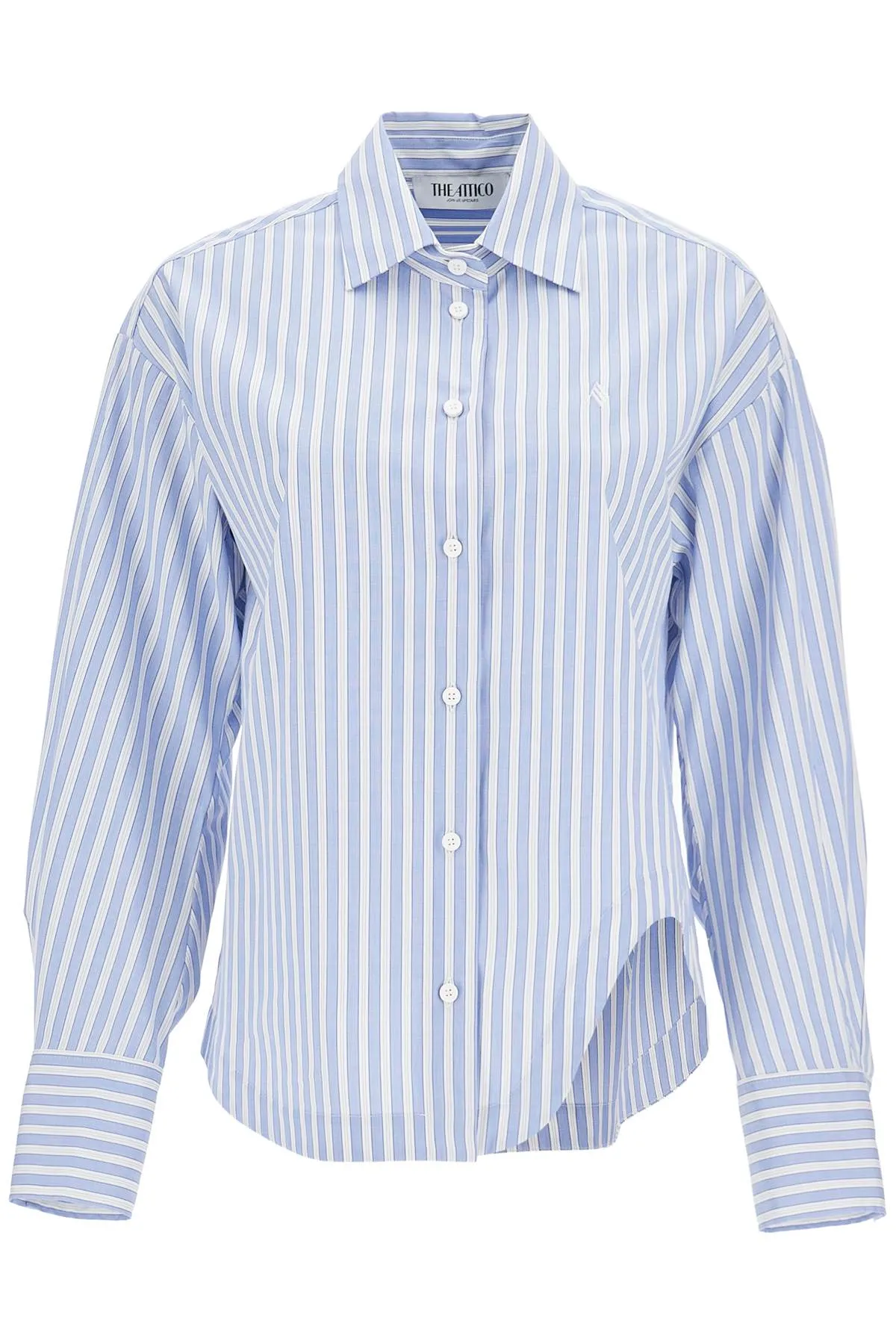 Blue And White Striped Oversized Cotton Shirt