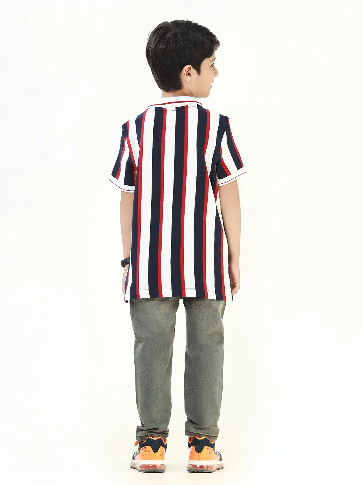 Boy's Navy & White Polo Shirt - EBTPS22-034