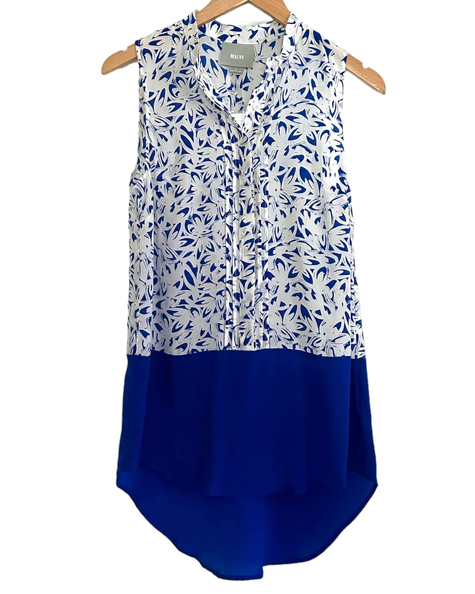 Bright Winter Block Print Sleeveless Silk Tunic