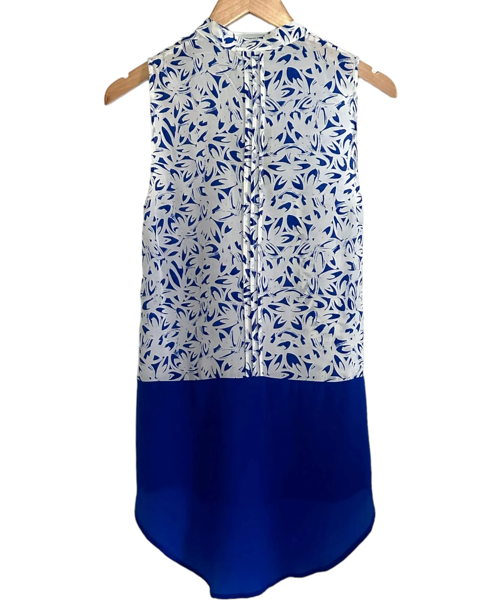 Bright Winter Block Print Sleeveless Silk Tunic