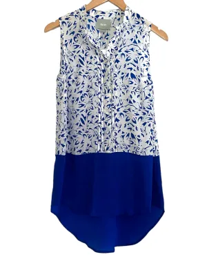 Bright Winter Block Print Sleeveless Silk Tunic