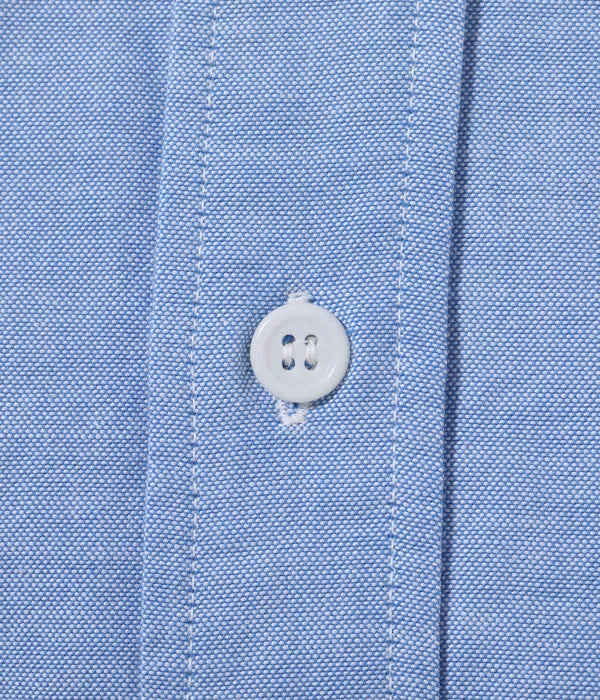 BUZZ RICKSON 4OZ COTTON OXFORD CLOTH SHIRT - BLUE