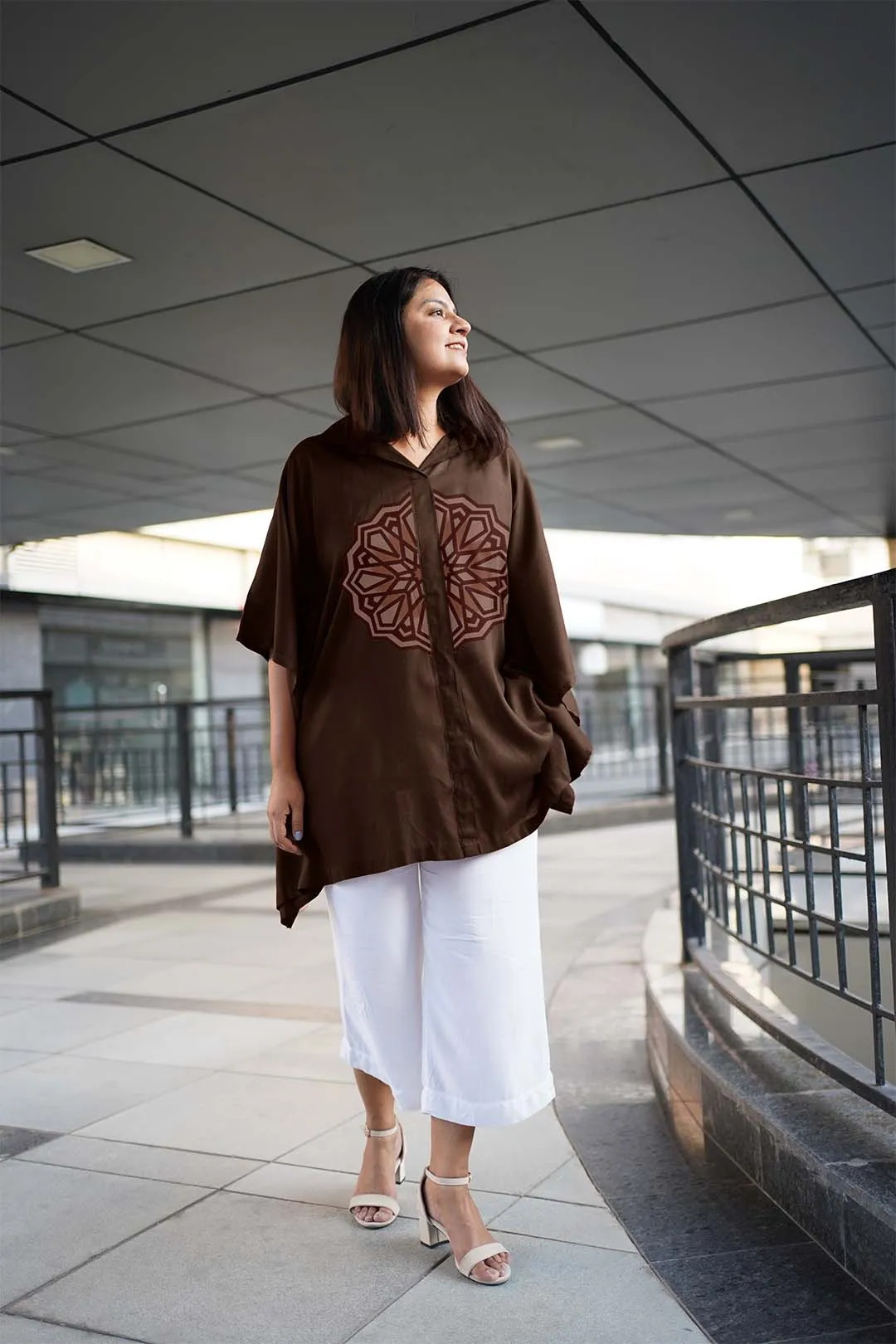 Coffee Rayon ShirtKurta - BhuraMandala