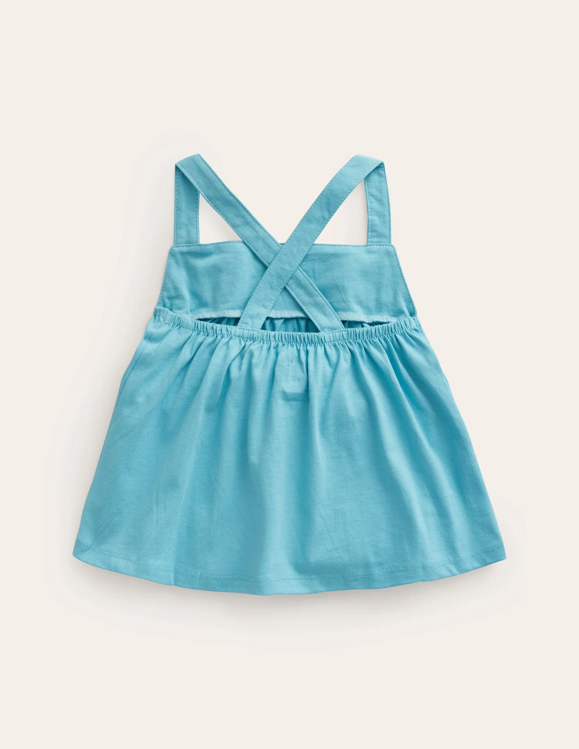 Embroidered Jersey Vest-Corsica Blue