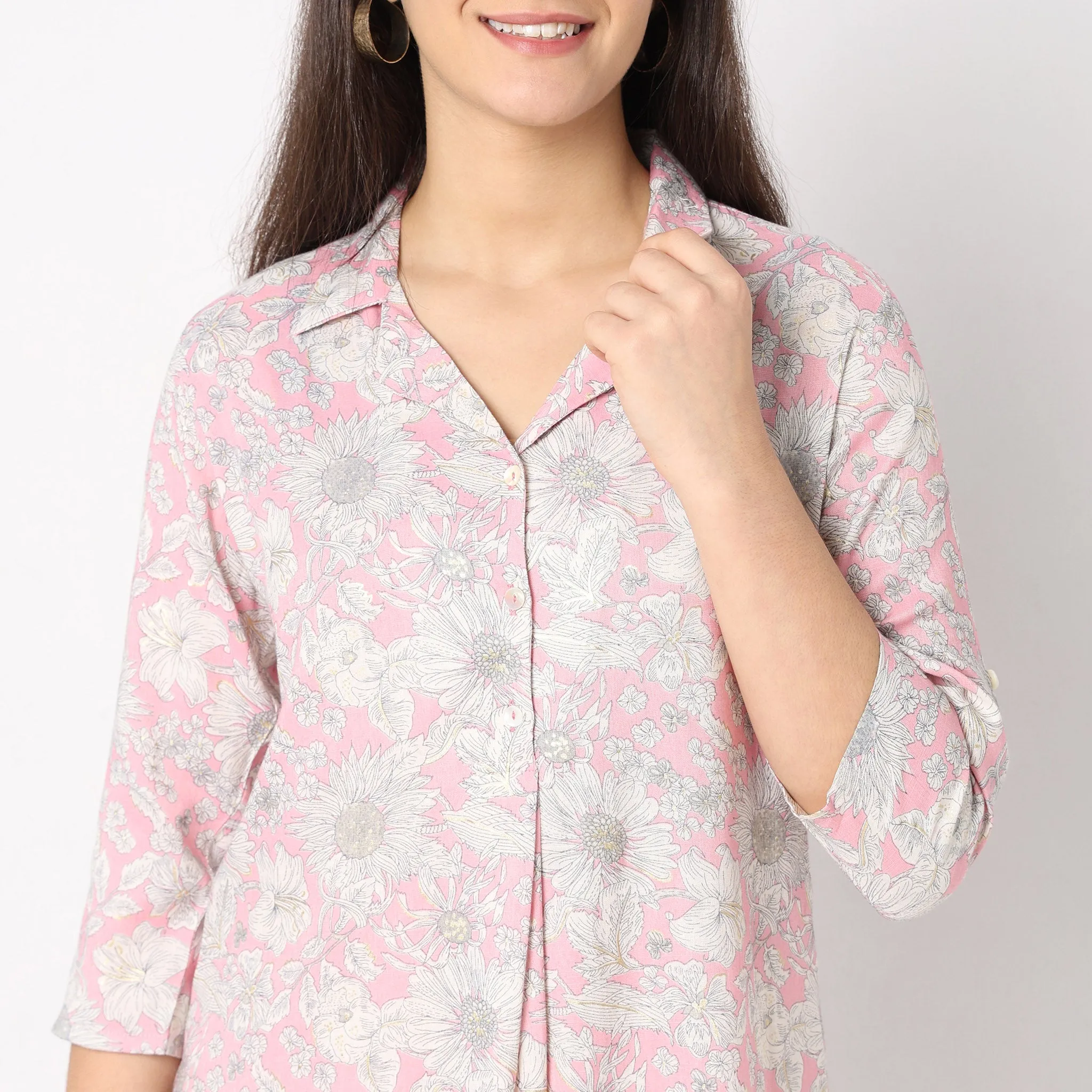 Flare Fit Printed Kurta with Palazzo Set