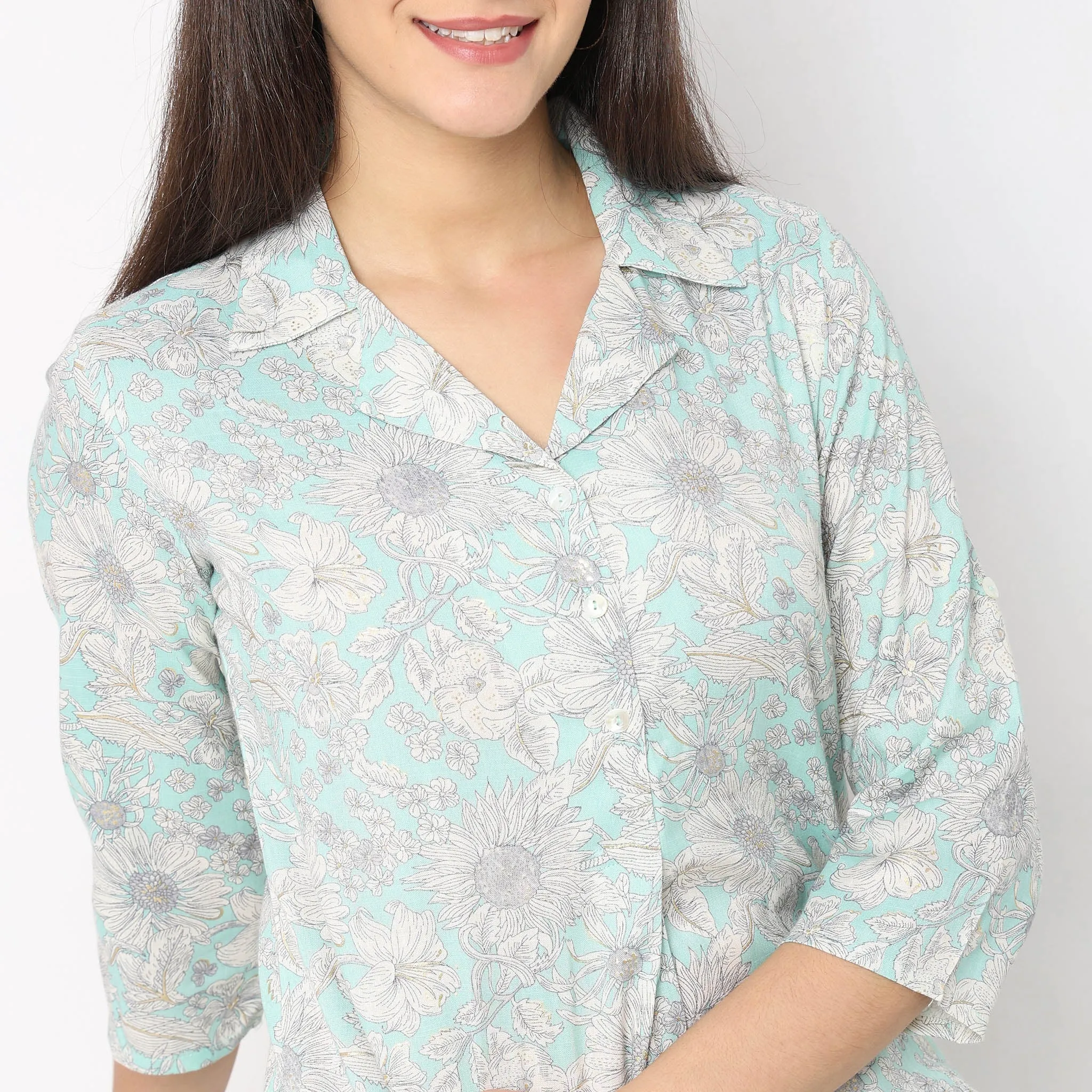 Flare Fit Printed Kurta with Palazzo Set