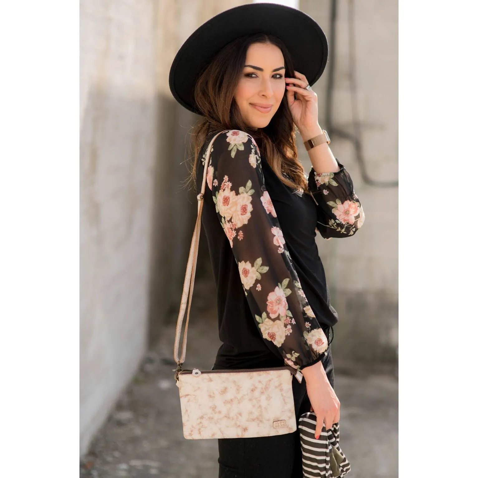 Floral Sheer Sleeve Blouse