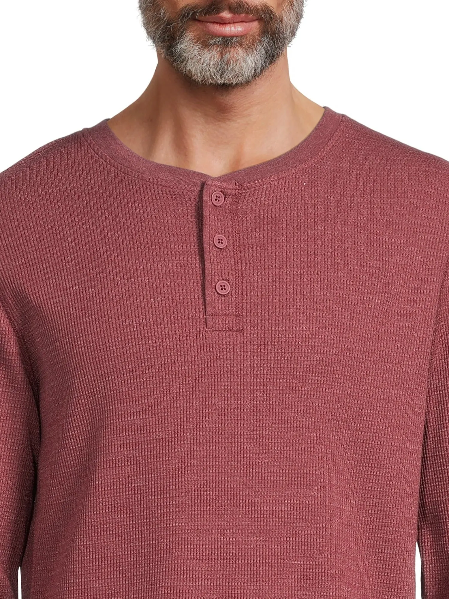George Men's Thermal Henley Shirt with Long Sleeves, Sizes XS-5XL