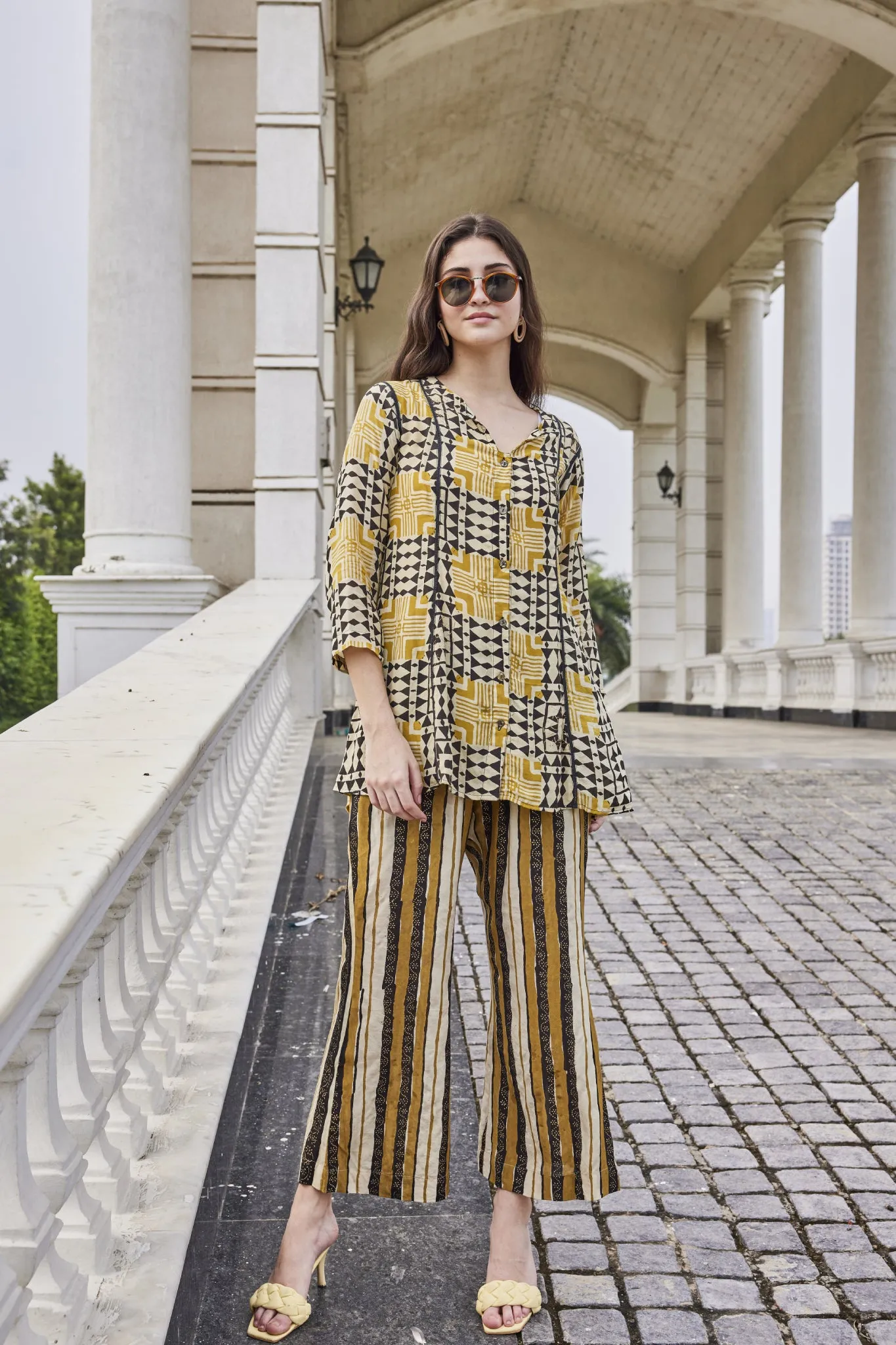 Hand-Printed Muslin Shirt