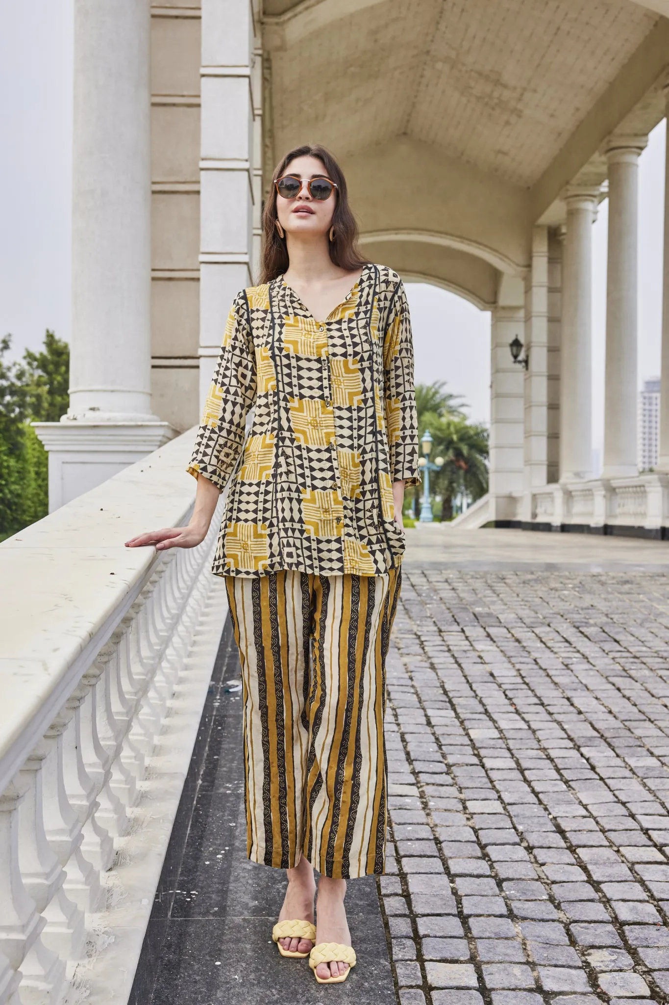 Hand-Printed Muslin Shirt