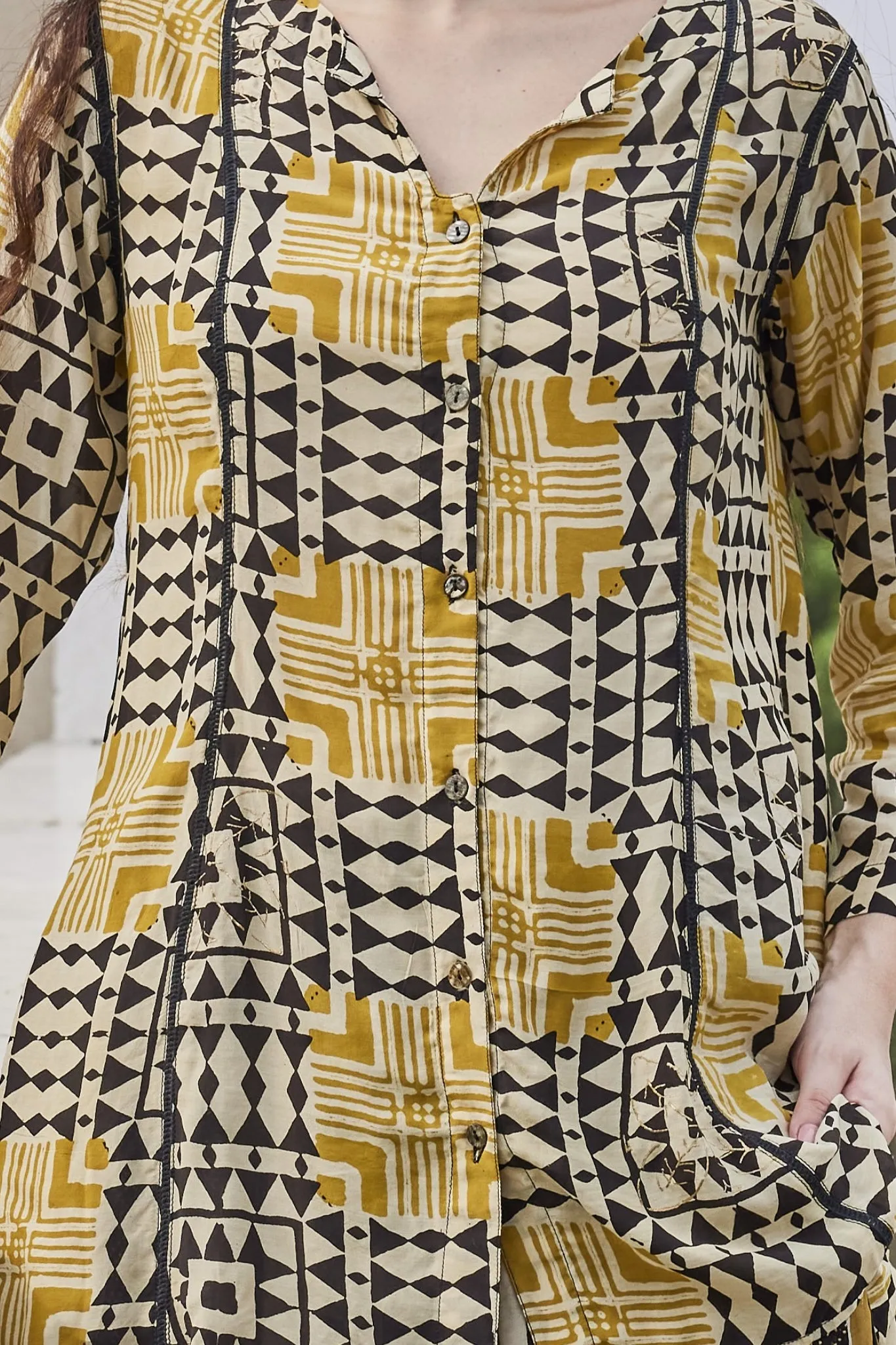 Hand-Printed Muslin Shirt