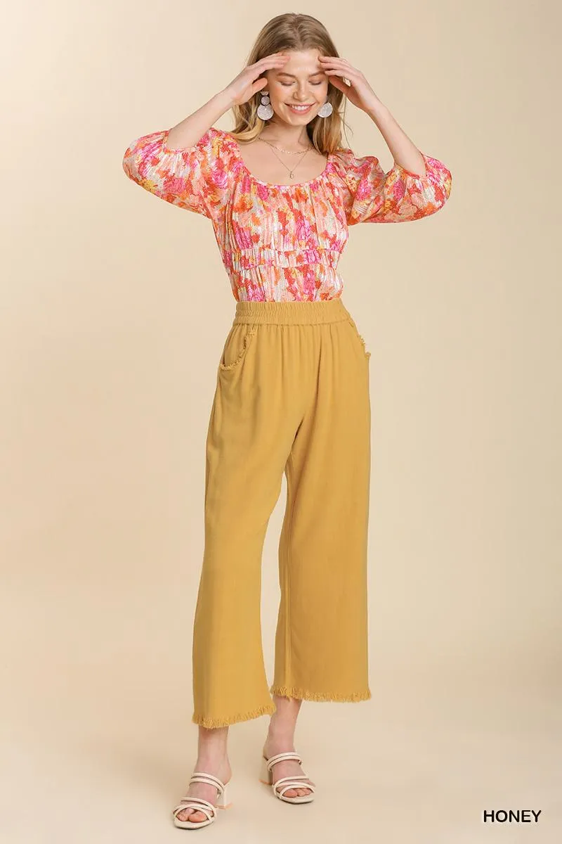 Honey Wide Leg Pant w/ Elastic Waist