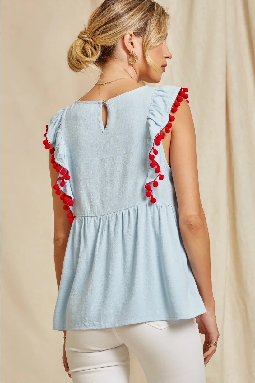 Hop to It Embroidered Top