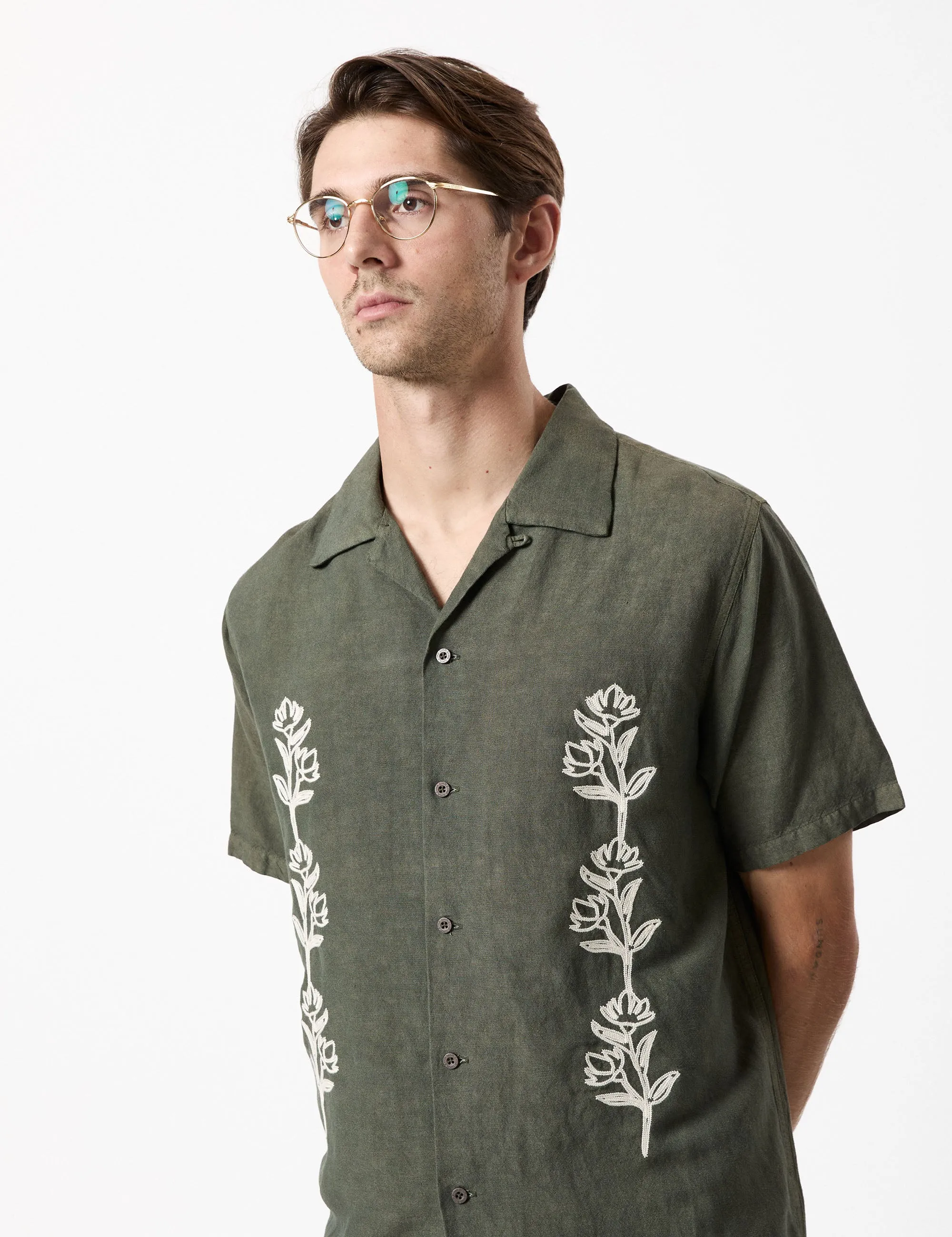 Huck Short Sleeve Shirt - Thyme