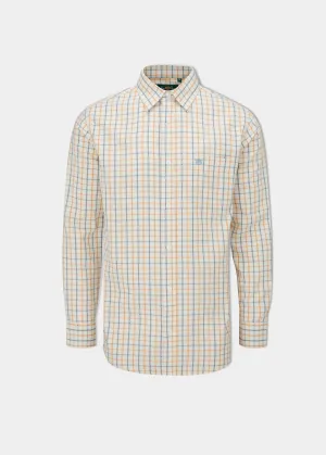 Ilkley Men's Blue and Gold Country Check Shirt - Shooting Fit