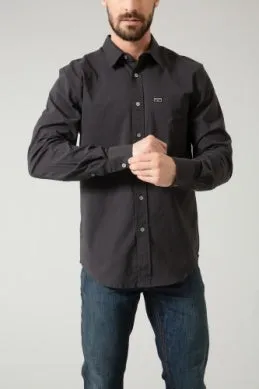 Kimes Ranch Men's Linville Long Sleeve Western Button Down Shirt in Black