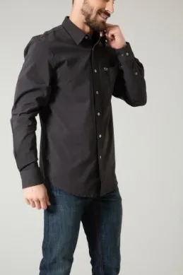 Kimes Ranch Men's Linville Long Sleeve Western Button Down Shirt in Black