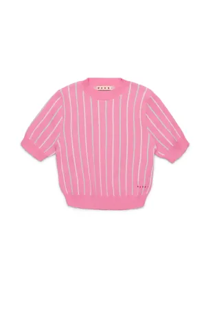 Knit tops with vertical stripes