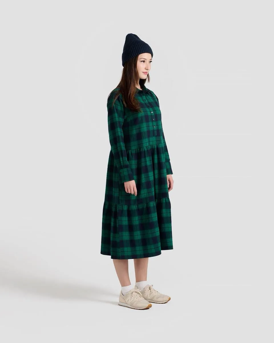 Lillooet Flannel Plaid Flared Shirt Dress