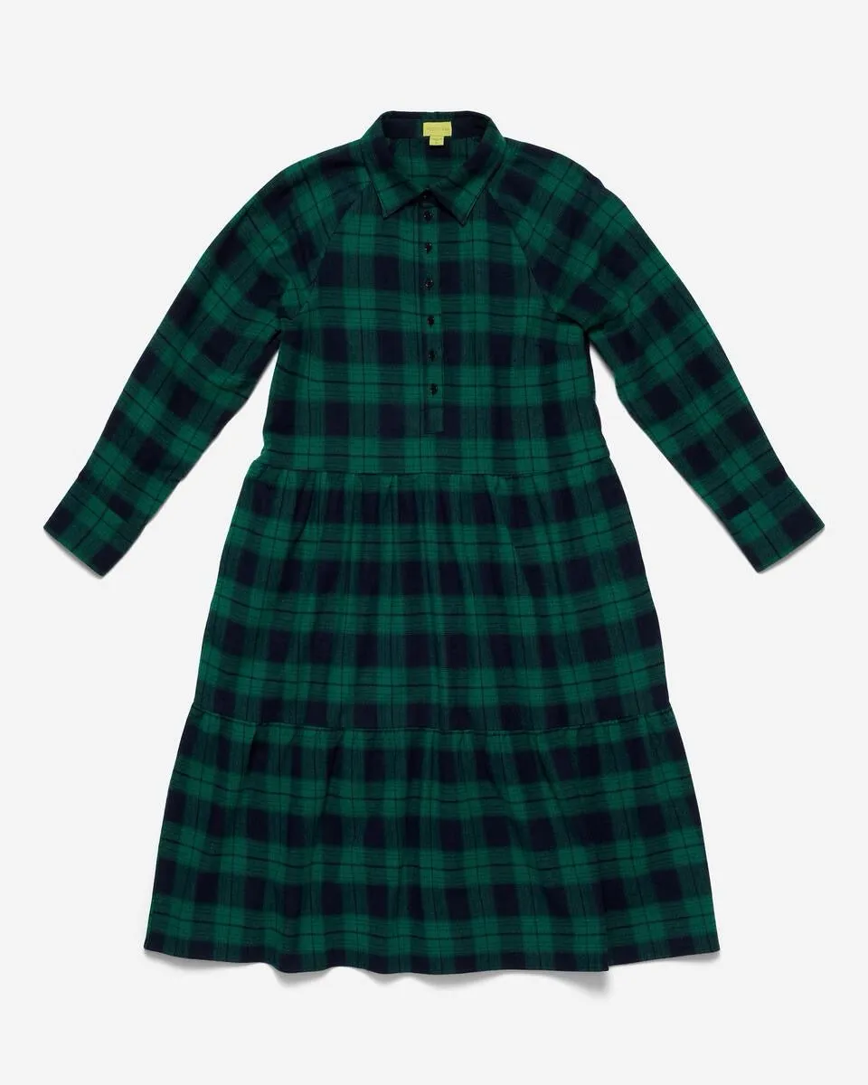 Lillooet Flannel Plaid Flared Shirt Dress
