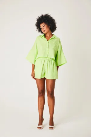 Linen Cropped Shirt- Splice