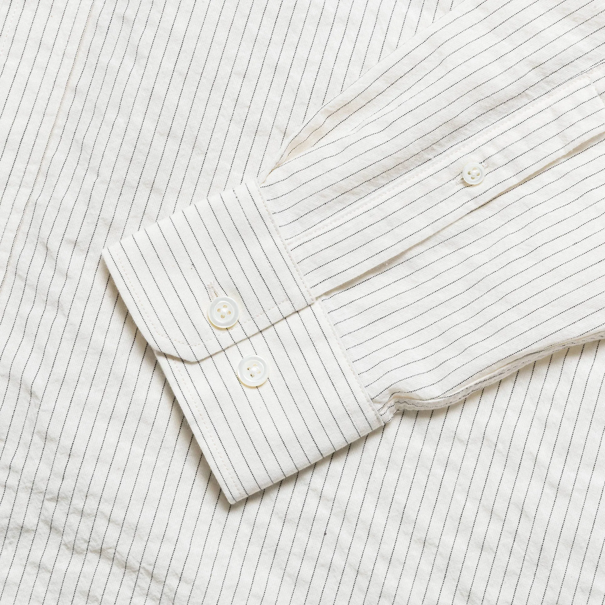 Mo Oversized Striped Shirt - Ecru