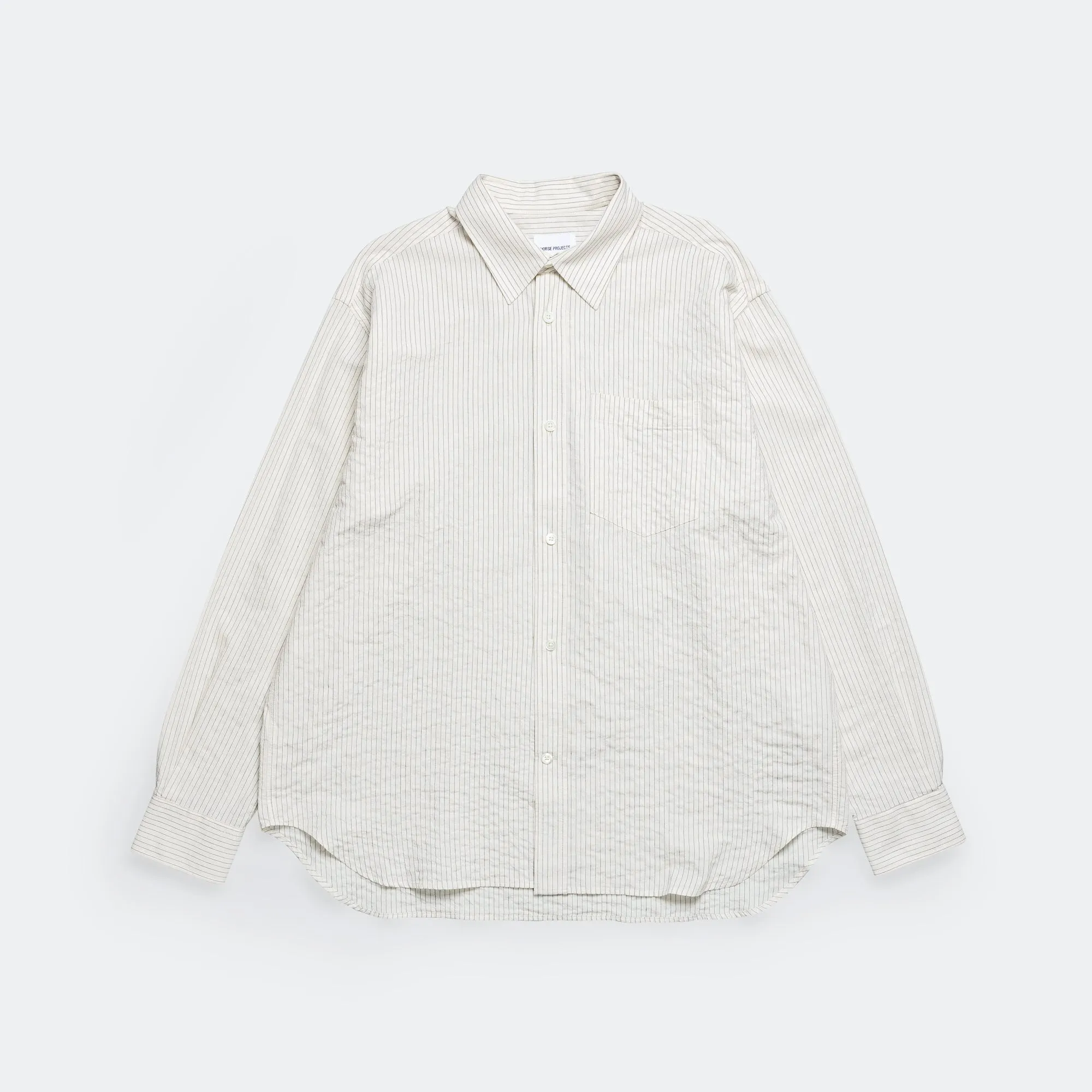 Mo Oversized Striped Shirt - Ecru