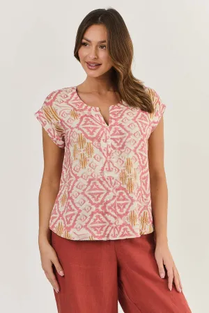 Naturals by O & J Linen V Tee - Ikat (GA373)