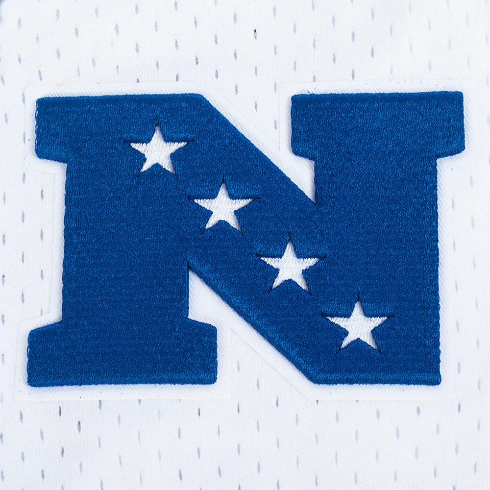 NFL DETROIT LIONS CLASSIC MEN'S MESH BUTTON DOWN SHIRT (WHITE/ROYAL BLUE)