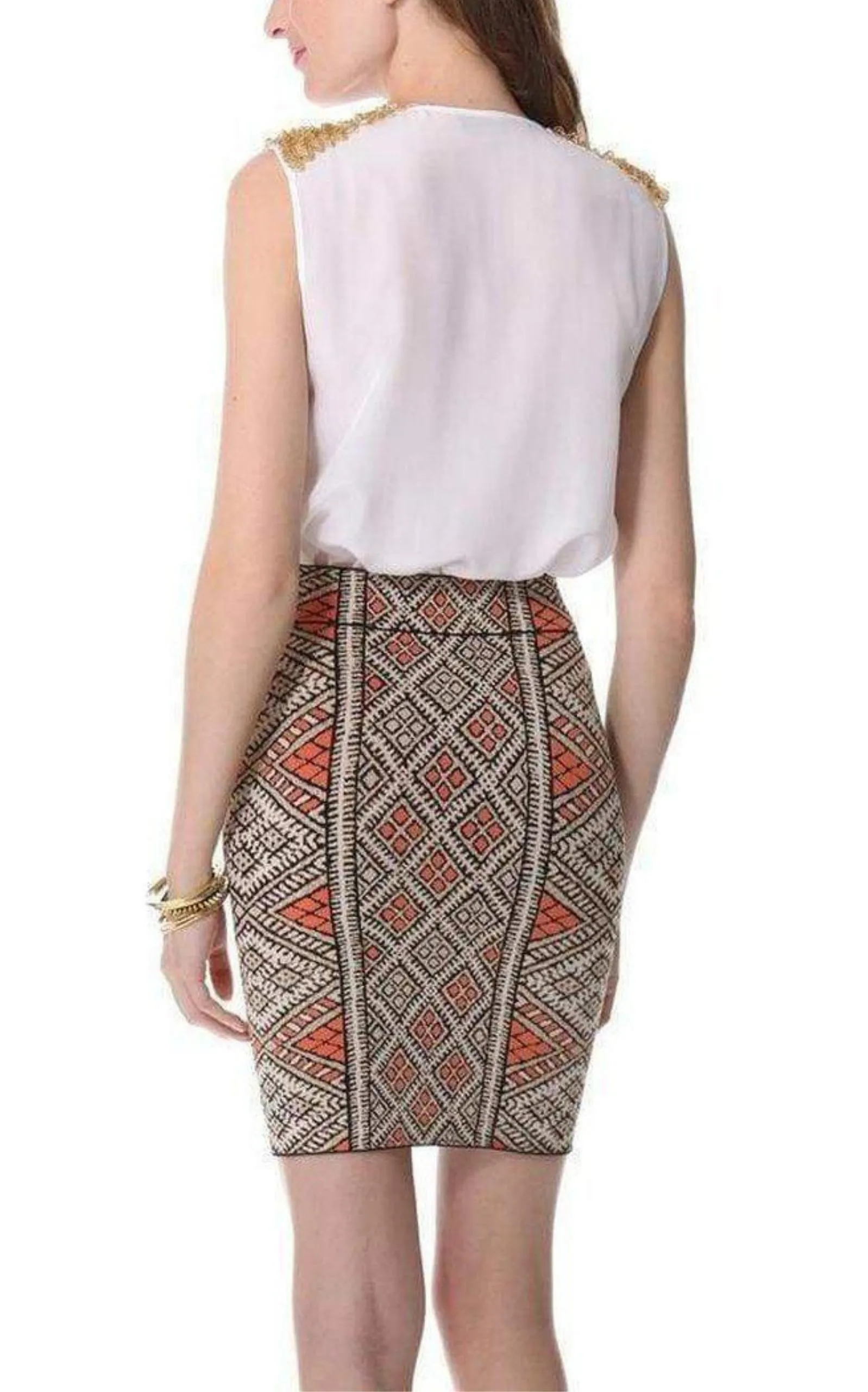 Oakley Embellished Shoulder Silk Top