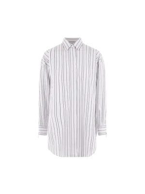 Oversize Striped Poplin Top
