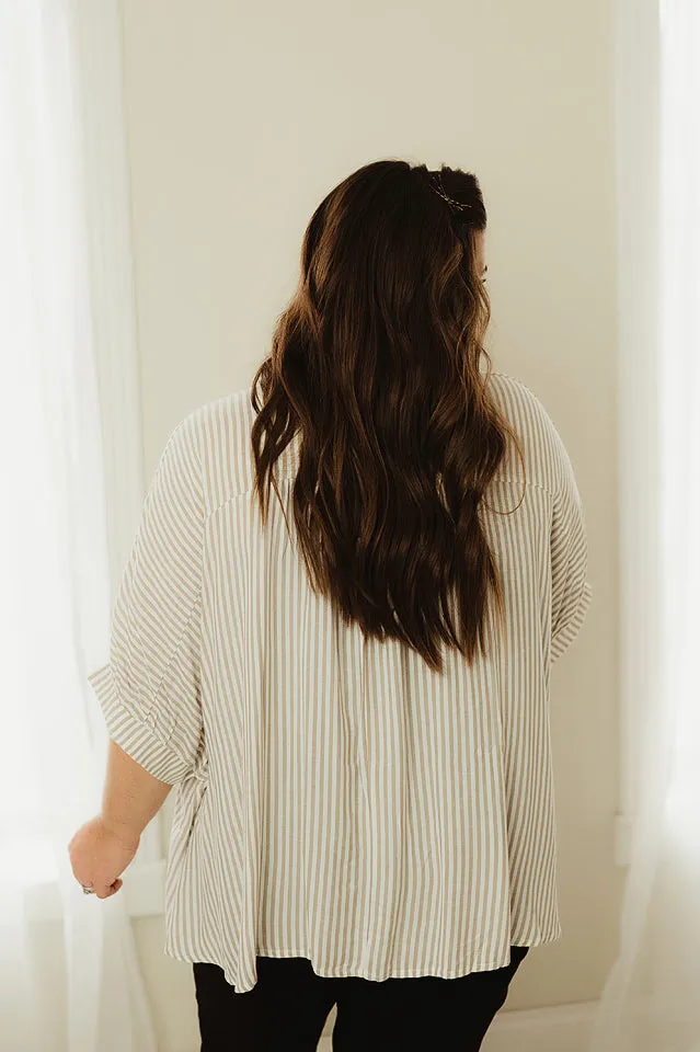 Oversized Striped Button Up Shirt