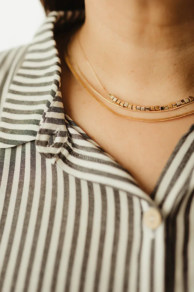 Oversized Striped Button Up Shirt