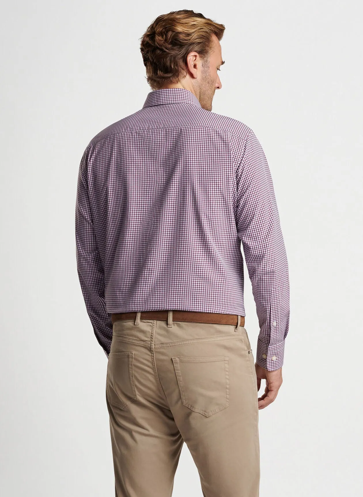 Peter Millar Cranbrook Performance Poplin Sport Shirt In Winterberry