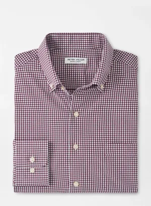 Peter Millar Cranbrook Performance Poplin Sport Shirt In Winterberry