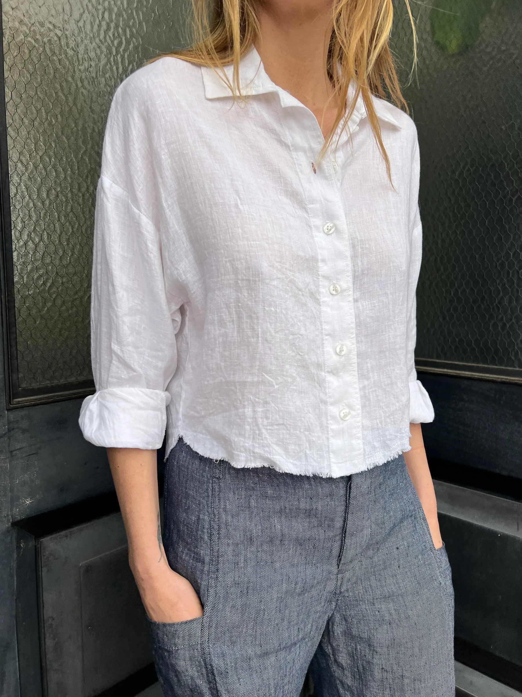Pharaoh – Esme Shirt in White French Linen