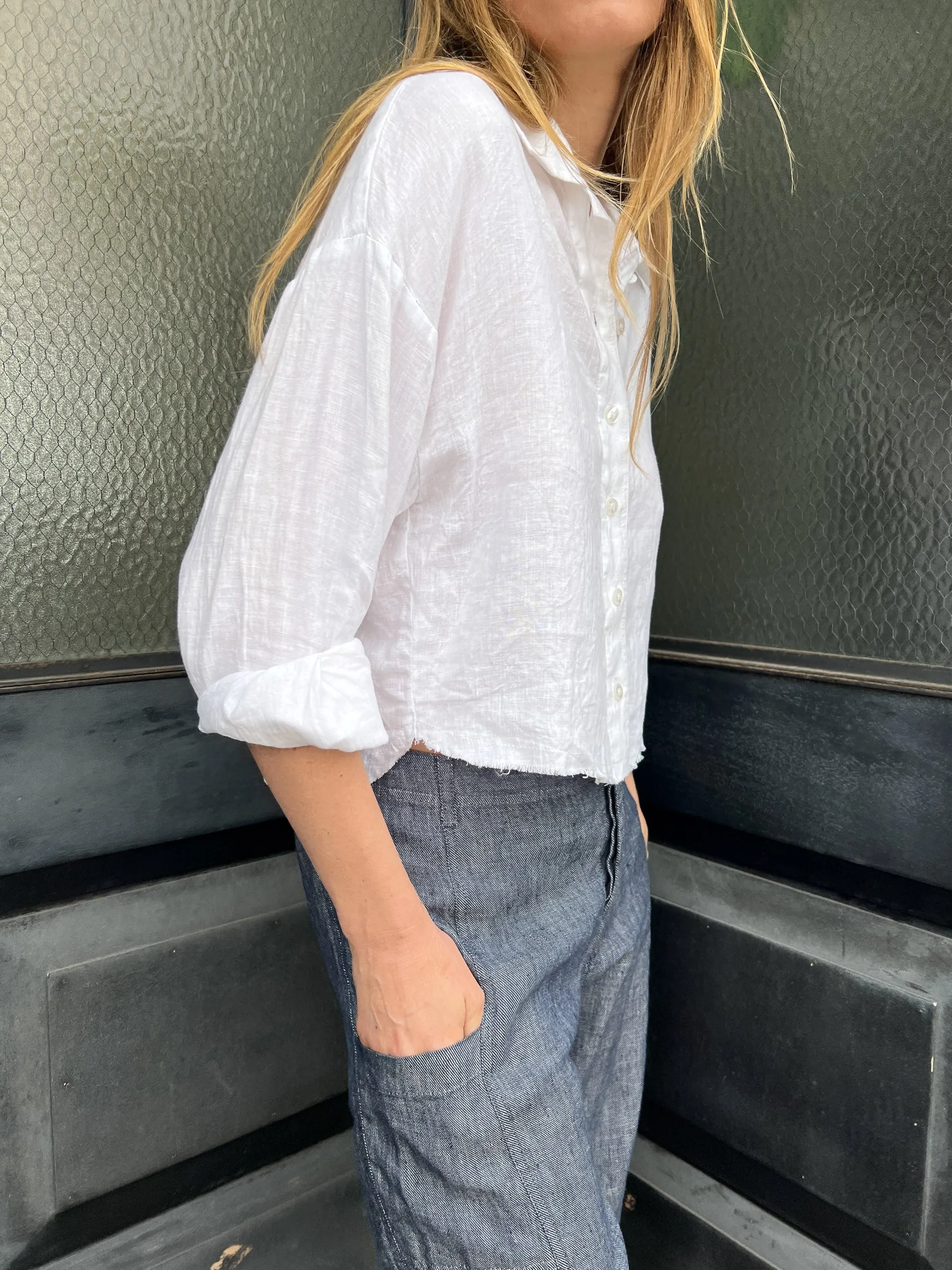 Pharaoh – Esme Shirt in White French Linen